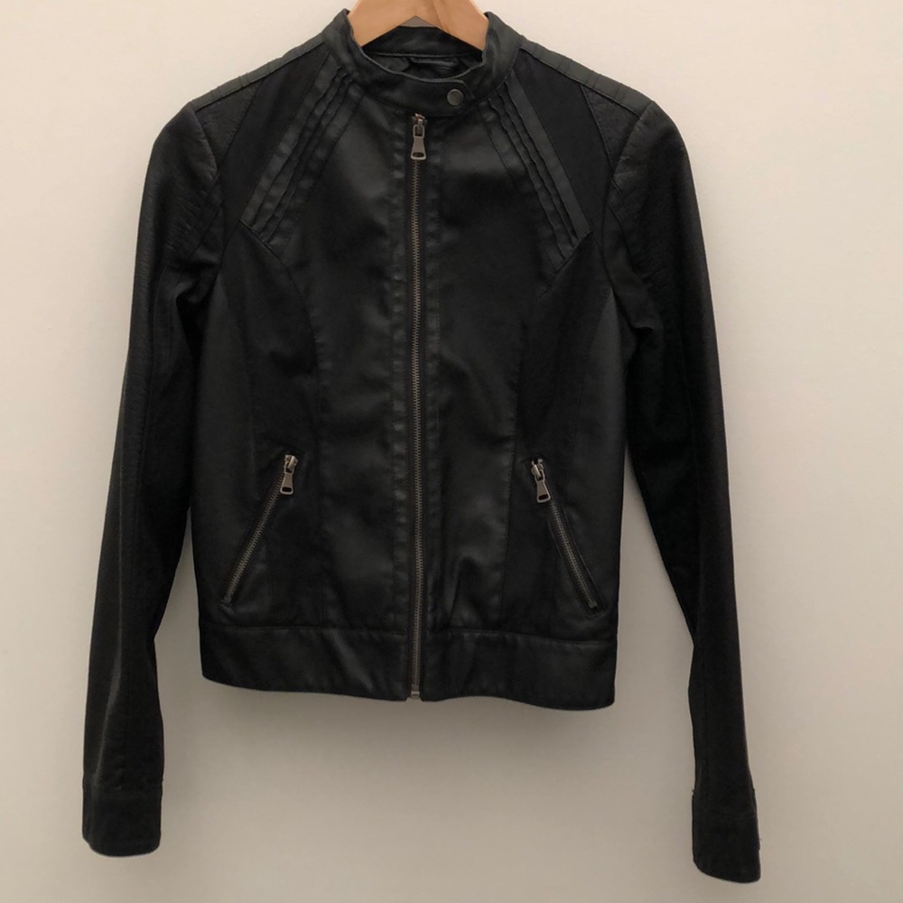 Brand New Black Faux-Leather Jacket